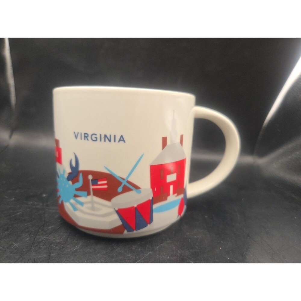 Starbucks Mug Virginia You Are Here Ceramic Coffee Tea Blue 14 oz Retired